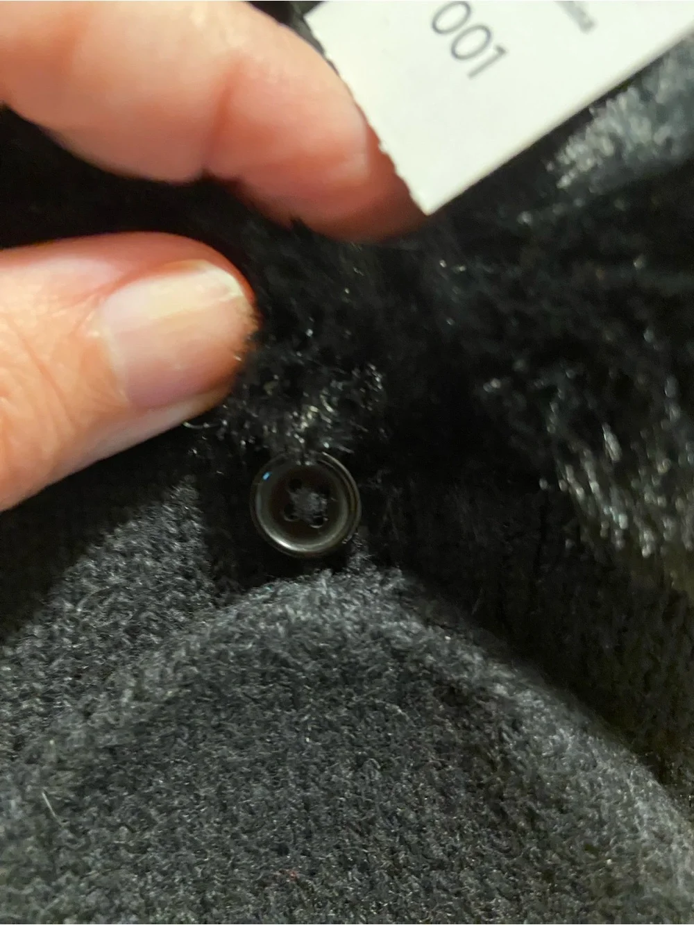 Talbots Black Faux Fur Convertible Mittens
